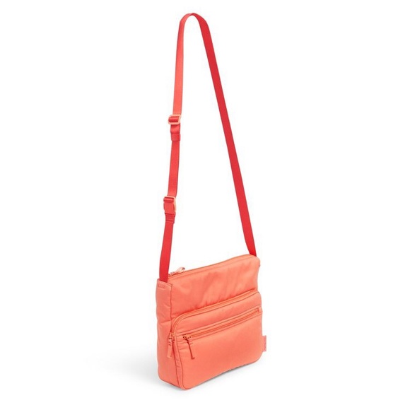 Vera Bradley Recycled Cotton Utility Crossbody Purse Desert Flower Pink - Picture 2 of 3